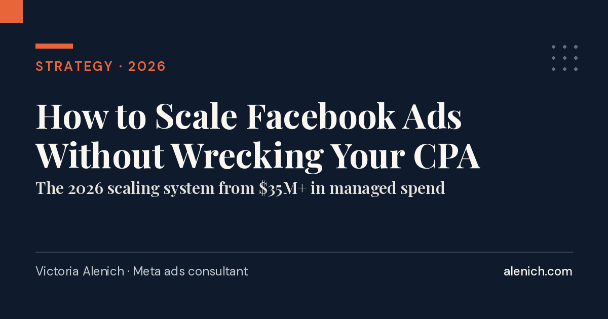 How to Scale Facebook Ads Without Wrecking Your CPA (2026) | Victoria ...